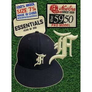 Detroit Tigers New Era 59Fifty Team Baseball Cap Size 7 1/8 Navy